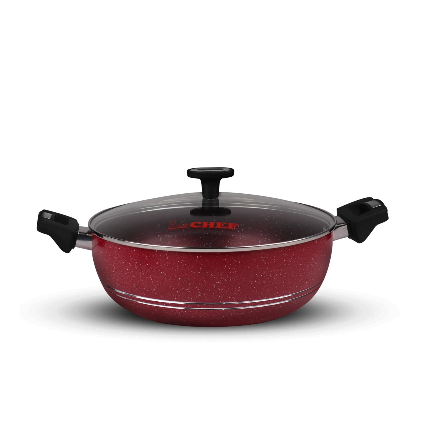 Chef Best Aluminum Non Stick Kitchen Set 15 Pcs New Arrival Cookware Set - Maroon Rebirth