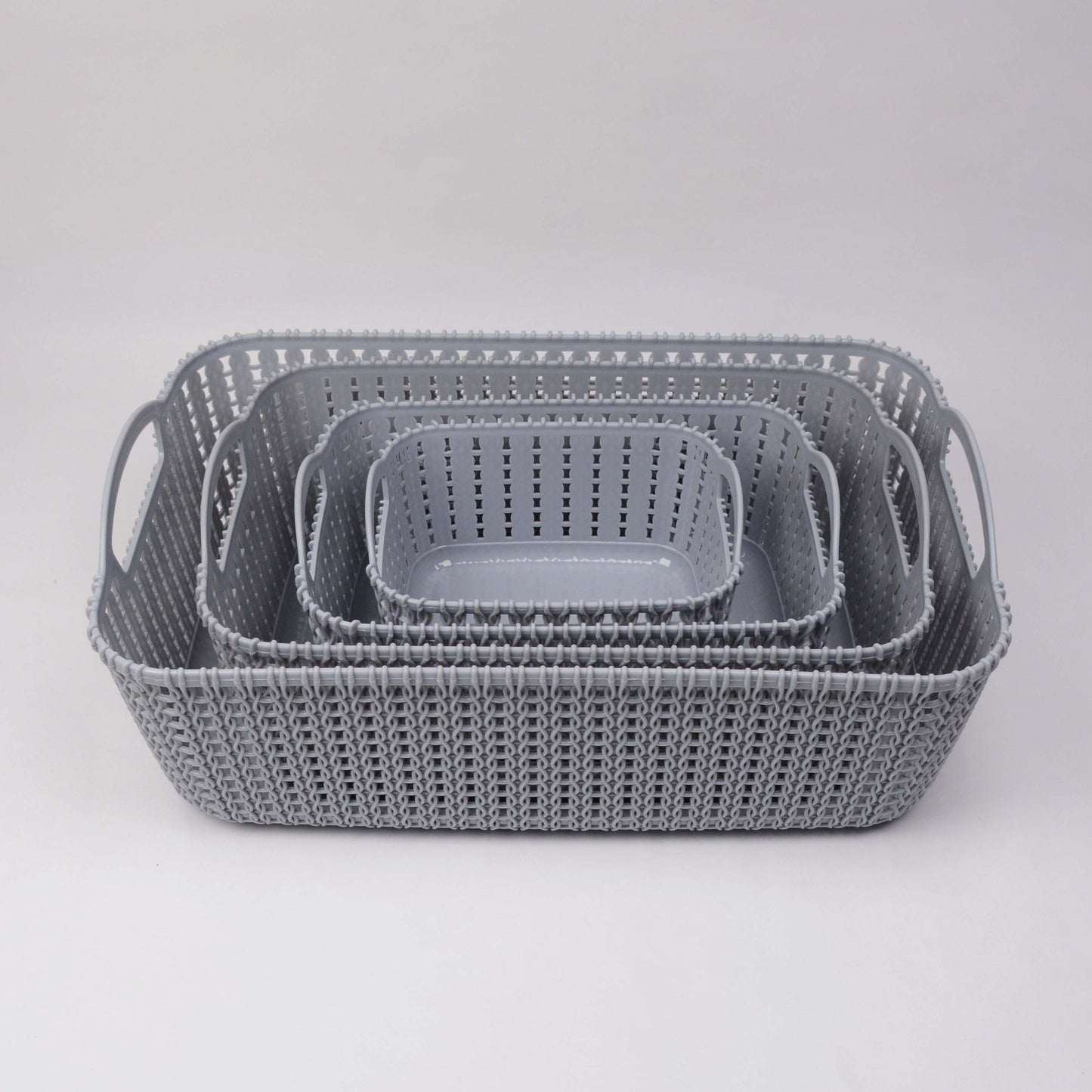 Pack Of 4 Multipurpose Vanity Shelf Storage Basket Plastic