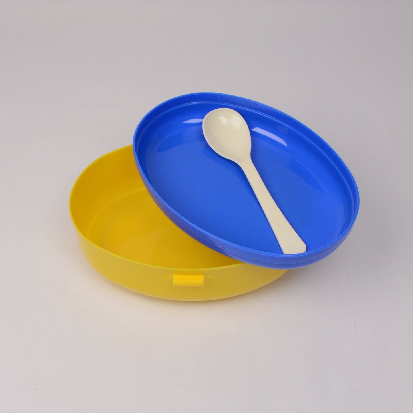 Double layer school lunch box with spoon