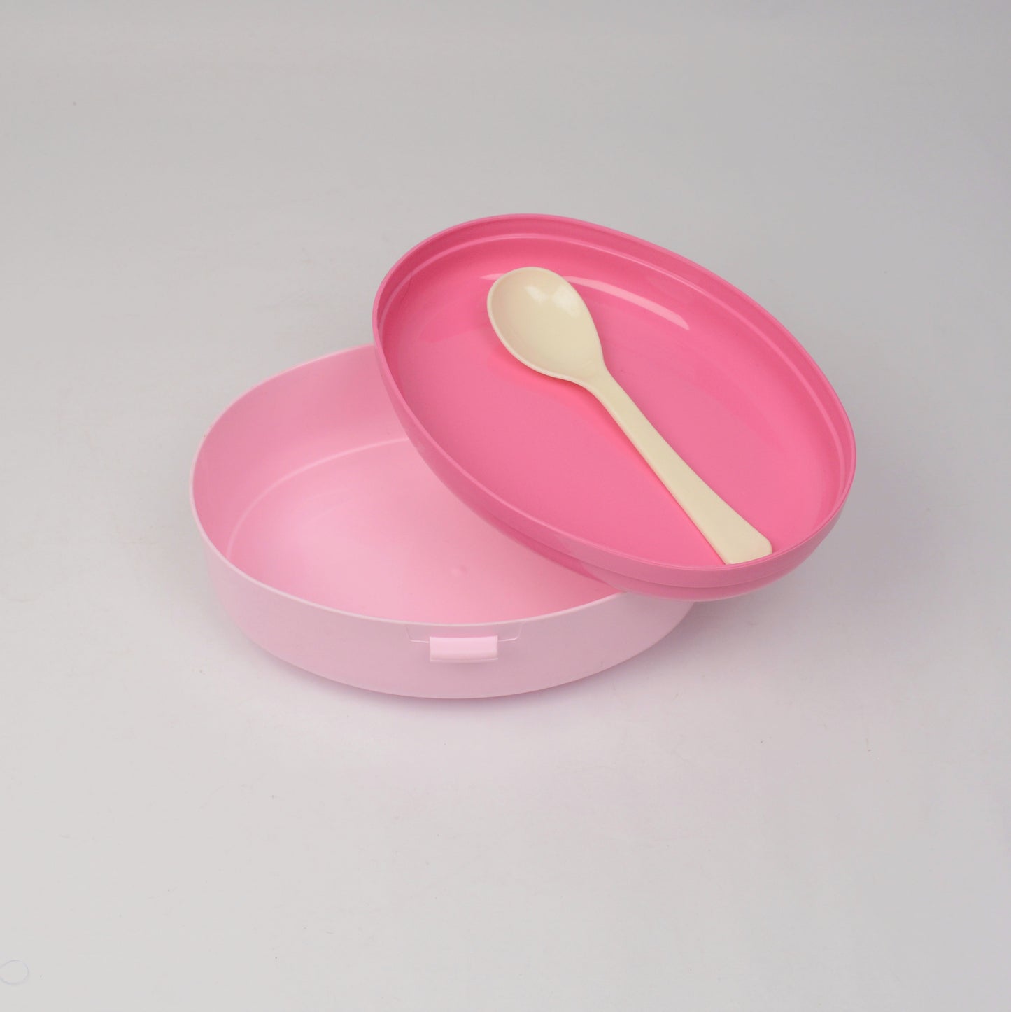 Double layer school lunch box with spoon