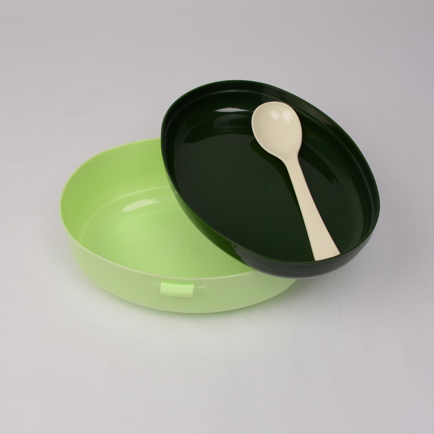 Double layer school lunch box with spoon