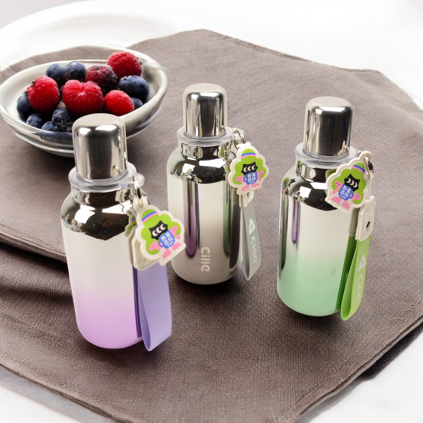 Cille 320ML Metal Double Walled Vacuum Flask Stainless Steel Drinking Insulated Water Bottle for Sports