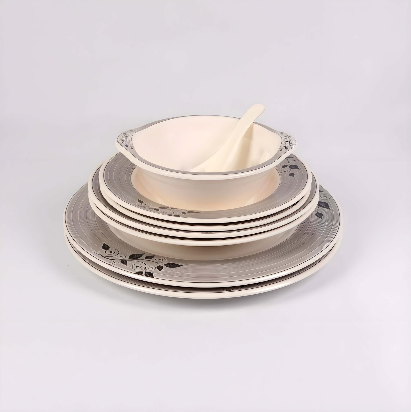 Majestic Luxury Crystal Coated Dinner Ware 72 Pcs Dinning Set - 8 Persons Serving DYNASTY CIRCLE