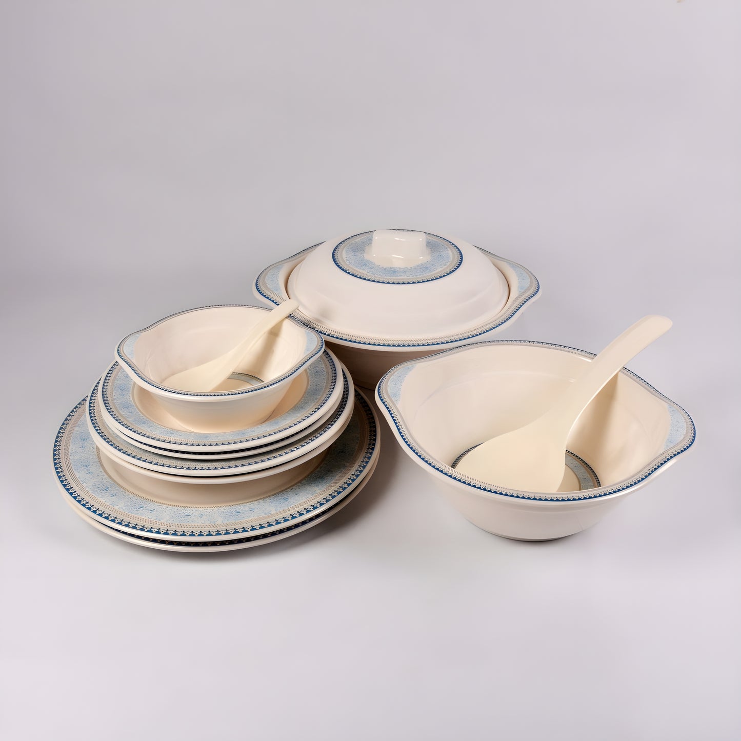 Majestic Luxury Crystal Coated Dinner Ware 72 Pcs Dinning Set - 8 Persons Serving