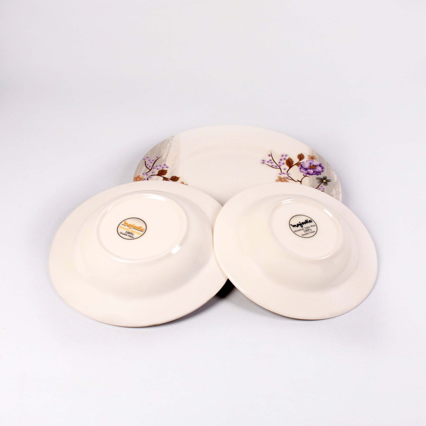 Pack Of 6Pcs Plates MAJESTIC Melamine Double Glazed Premium Quality Plates HEAVY WEIGHT