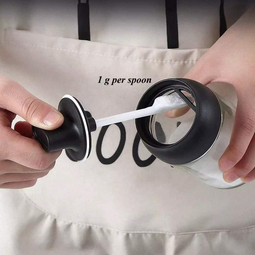 Olive Oil Glass bottle dispenser Spice Bottles Jars Seasoning Only Spoon Lid Seal Sauce Kitchen Storage Organization