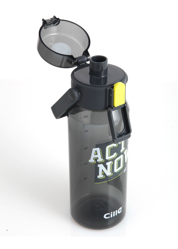 BPA free 700ML large sports pink plastic water filter bottle with one touch