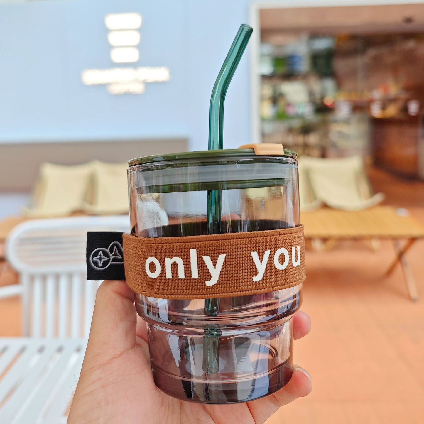 New Cute Couple Juice Milk Joint Water Bottle with Leather Cover Wholesale 400ml Joint Coffee Glass Mug Cup with Glass Straw