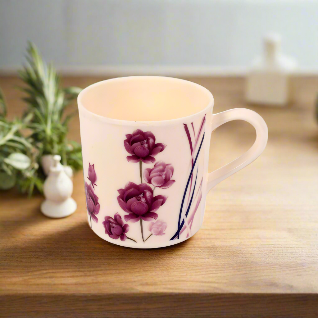 Melamine Coffee Cups of 6, 12oz Camping Mug with Handle, Lightweight and Unbreakable Cups kind to kids, Reusable Mugs Set for Tea, Dishwasher Safe, Ideal for Party RV Gift