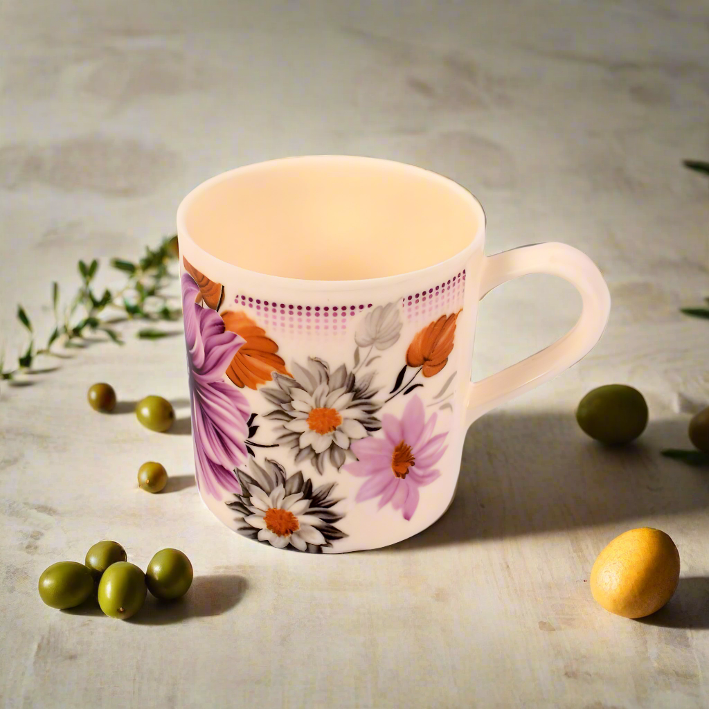 Melamine Coffee Cups of 6, 12oz Camping Mug with Handle, Lightweight and Unbreakable Cups kind to kids, Reusable Mugs Set for Tea, Dishwasher Safe, Ideal for Party RV Gift