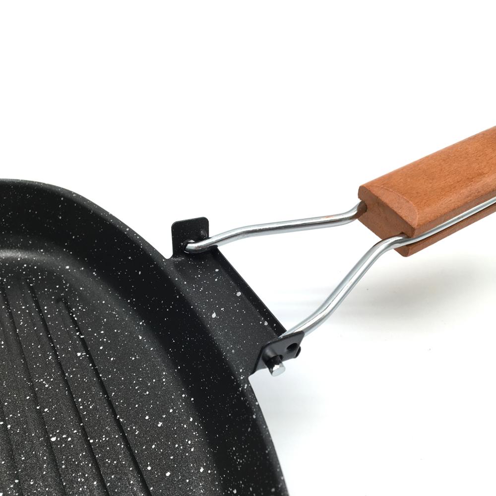 20CM Food Grade 2 Layer Non Stick Beef Steak Fry Pan Coating BBQ Grill Pan square Flat Bbq Pan Outdoor