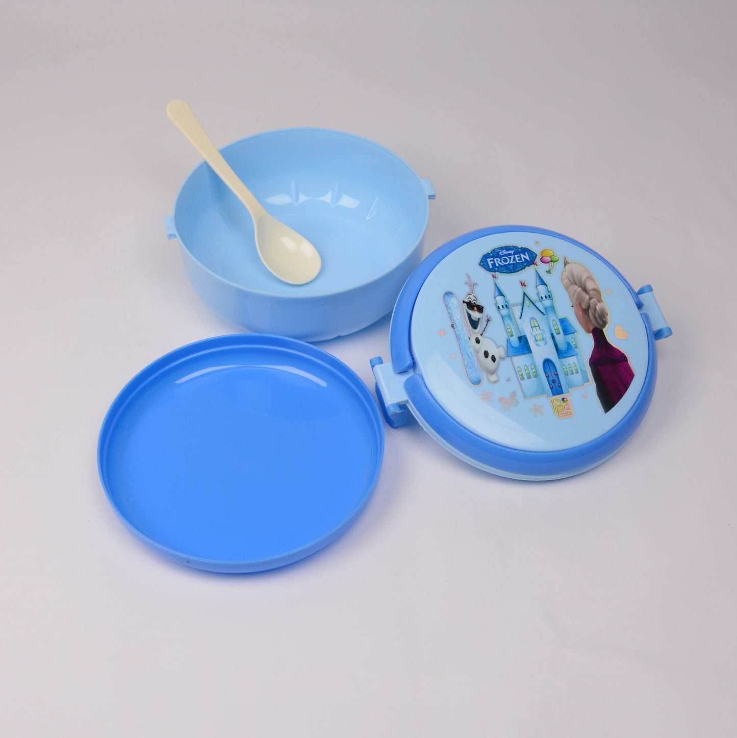 Circle Shape Lunch Box for School | Double layer | with spoon | beautiful character