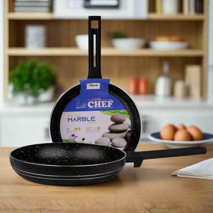 Chef Best Non-Stick Marble Coating Round Frying Pan (4MM) - 26 cm