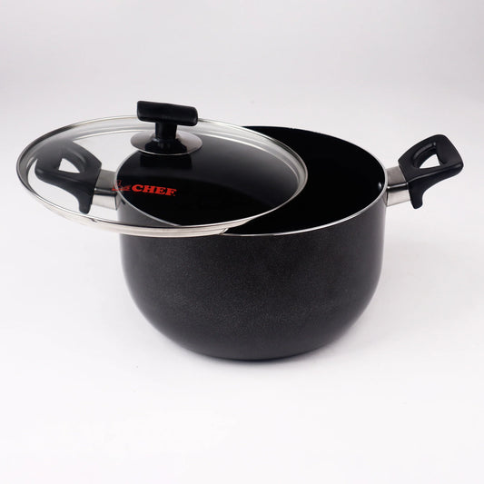 Chef Best Non-Stick Casserole Pot / Handi / Pateeli With Glass Lid - 22 cm