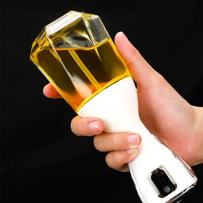 Press Spray Oil Bottle BBQ Glass Bottle Home Kitchen Storage Jar
