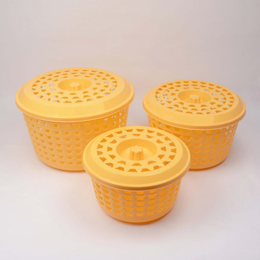 Hommold Storage Baskets With Lids - Pack of 3