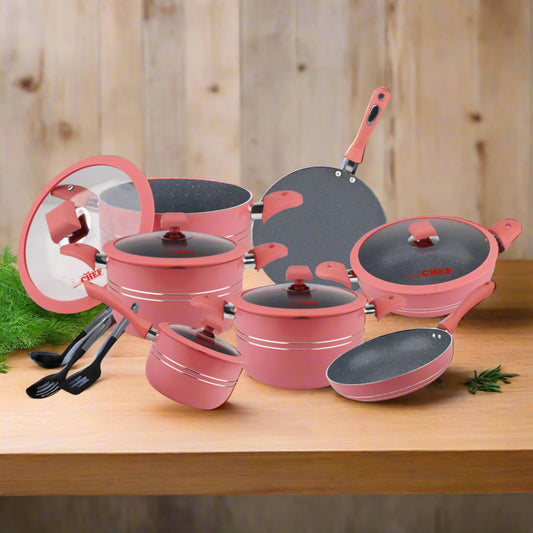 Chef Best Nonstick Kitchen Set / Cookware Set - Signature Series 15 Pcs