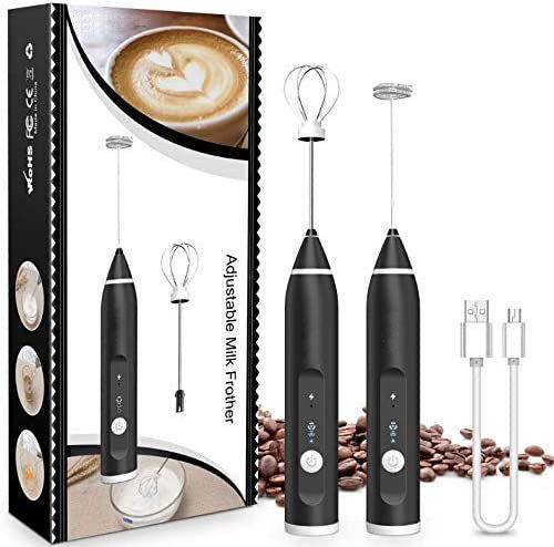 Coffee moka foamer maker with grinder and electric milk frother handheld milk foamer mini coffee/milk frother (black Color)