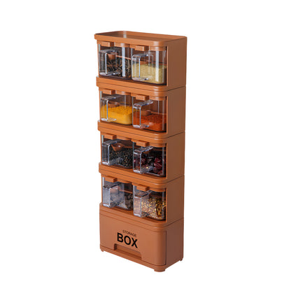 Masala Box - Spice Tower - 8 Crystal Jars