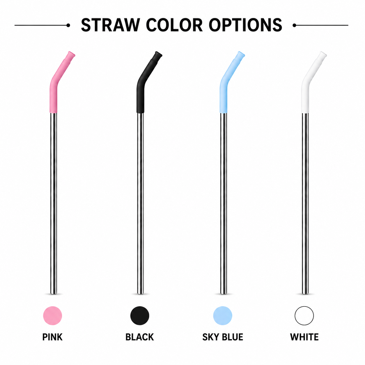 Premium Reusable Stainless Steel Straw Set with Silicone Tips