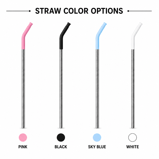 Premium Reusable Stainless Steel Straw Set with Silicone Tips