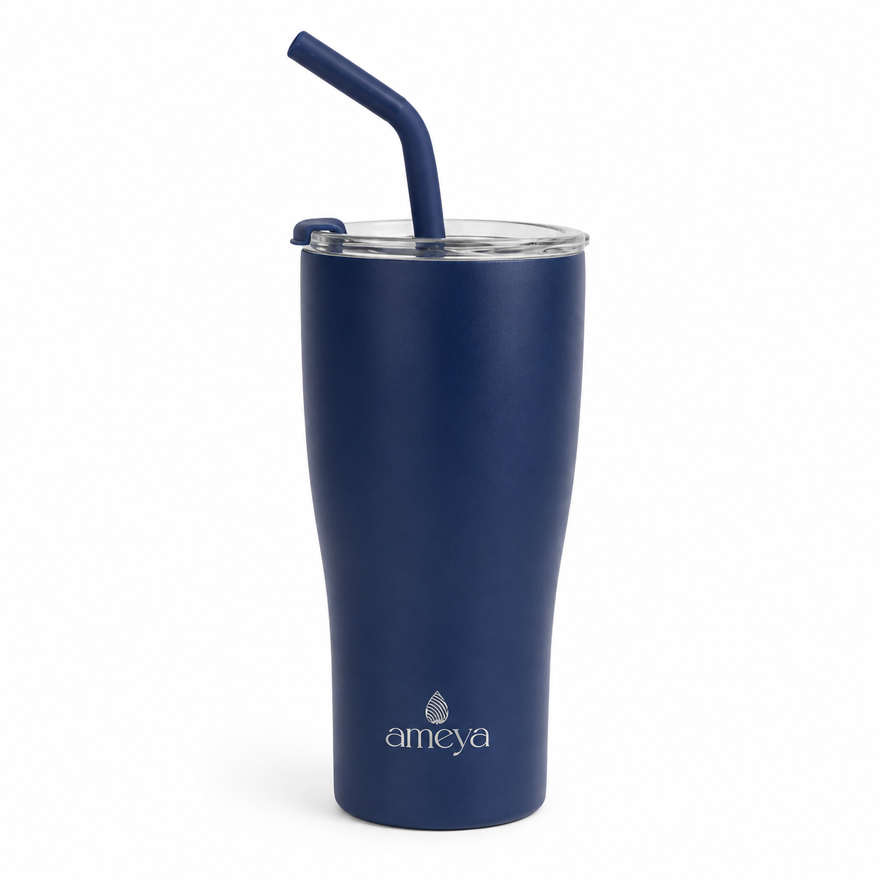 Ameya Midnight Blue Vacuum Insulated Tumbler with Straw – 30oz