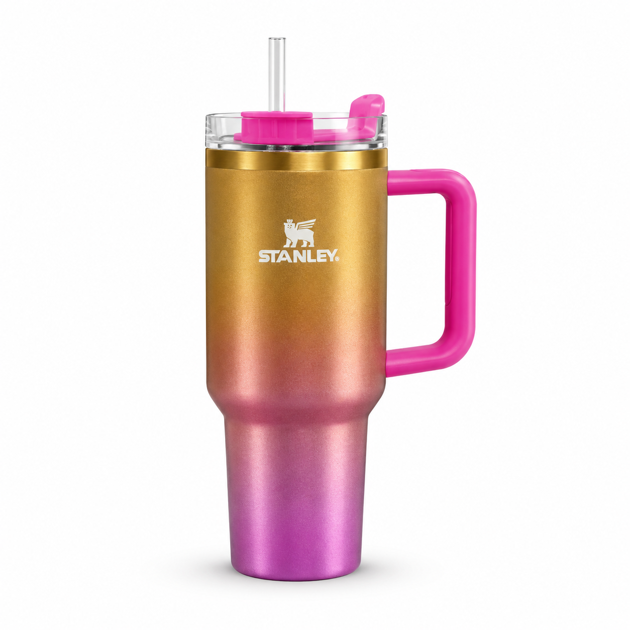 Sunset Glow Gradient Insulated Tumbler with Handle & Straw – 40oz