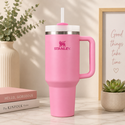 Stanley Quencher H2.0 Lime Green Tumbler 40oz – Vacuum Insulated Travel Mug with Handle & Straw