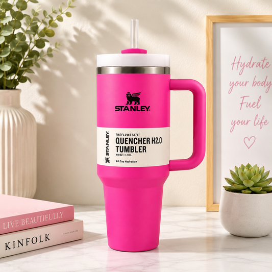 Stanley Quencher H2.0 40oz Pink Tumbler