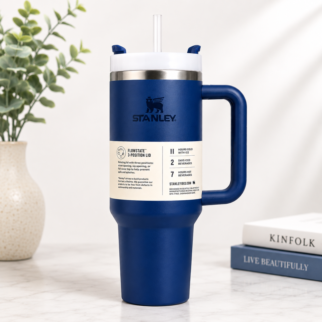 Stanley Quencher H2.0 40oz Blue Tumbler