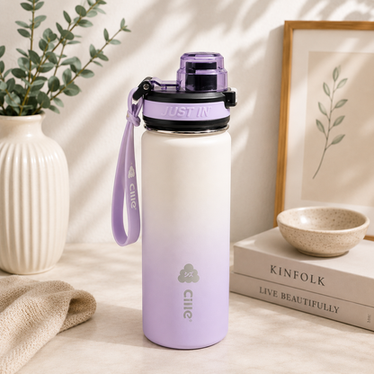 Cille 650ML Bike Sublimation Metal Double Walled Vacuum Flask Stainless Steel Drinking Insulated Water Bottle for Sports