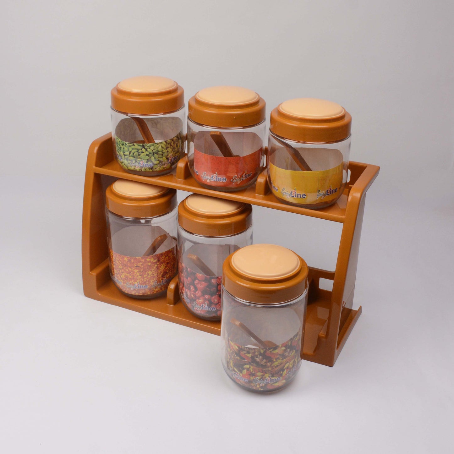 Spice Rack With 6 Airtight Jars