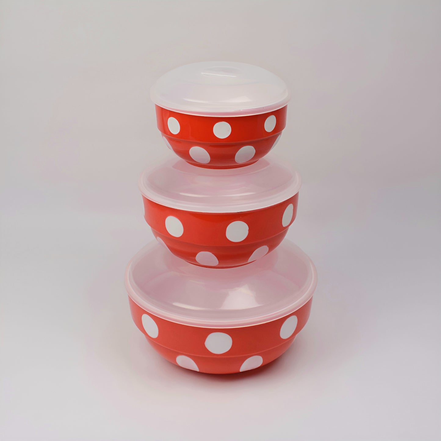 Lavenna Polka Dots Set of 3 Bowls with Lid