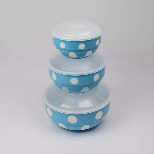 Lavenna Polka Dots Set of 3 Bowls with Lid