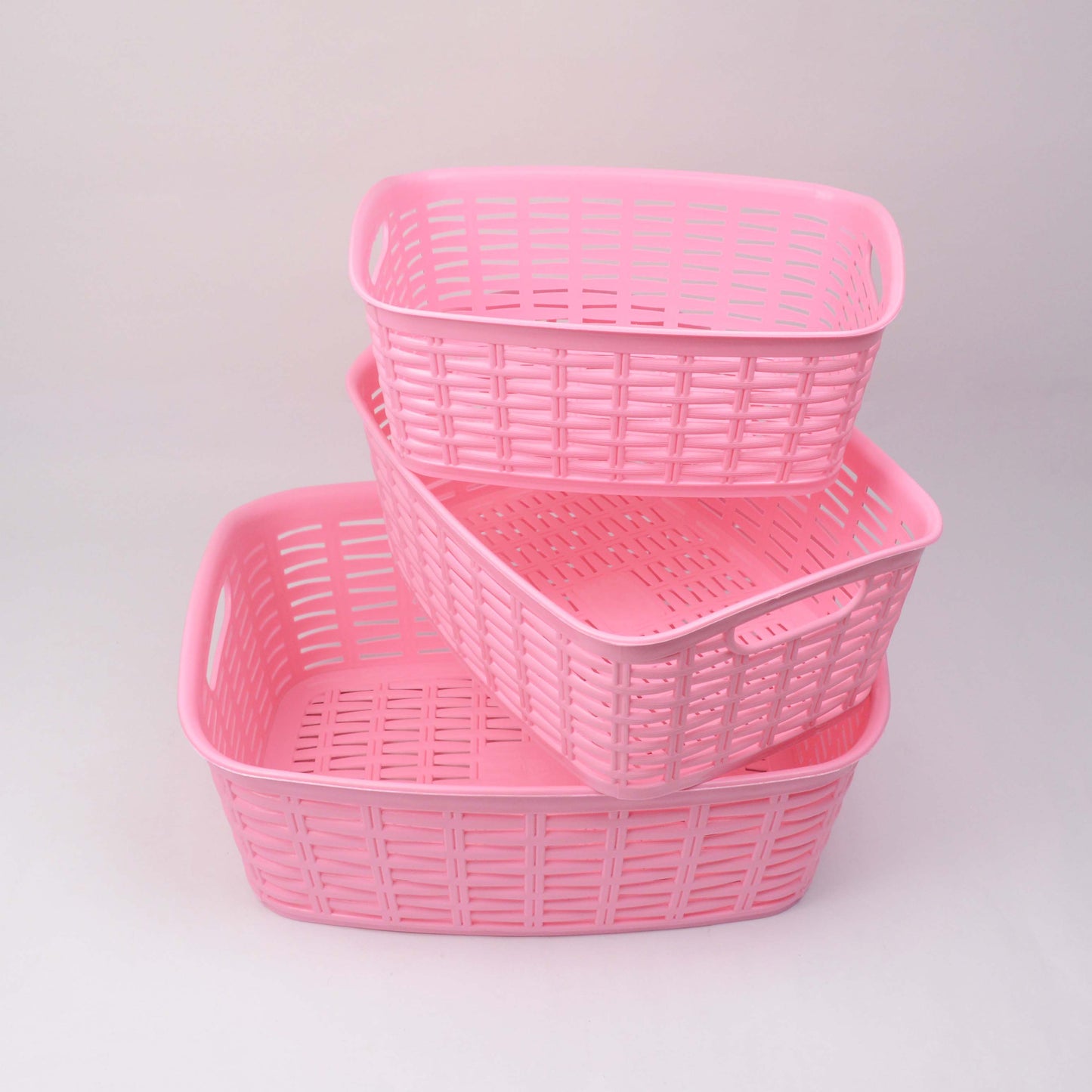 Kiwi Knit Fruit Basket Pack Of 3pcs Plastic Rectangular Shape Set