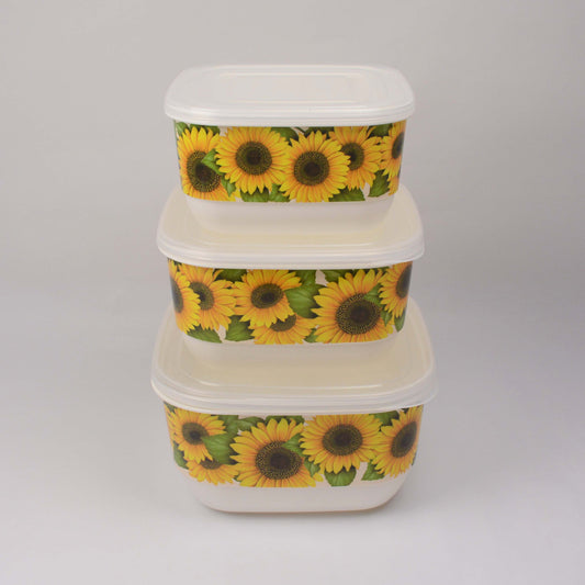 Pack of 3 Multi-Purpose Flower Design Storage Box