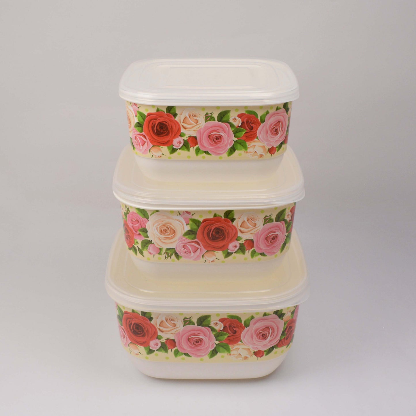 Pack of 3 Multi-Purpose Flower Design Storage Box