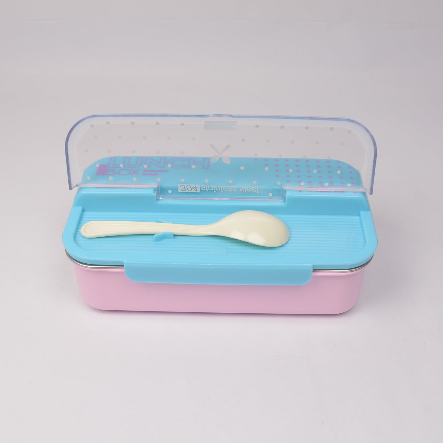 Blue ECO Lunch Box - 600ml with 304 Stainless Steel Spoon [PD][1Pc]    Blue color ECO Lunch Box 600ml capacity 304 stainless steel spoon