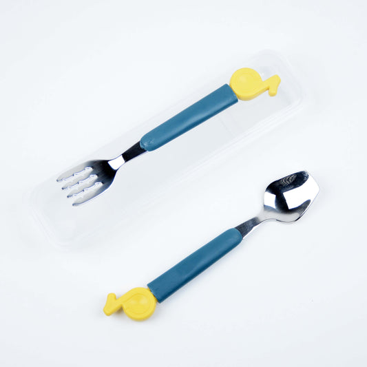 Mumlove Stainless Steel Fork & Spoon Set With Storage Box