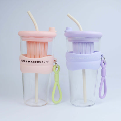 High Value Office Cup with Straw Glass Summer New Coffee Tea Juice Cups Lid Infuser Compartment for Tours