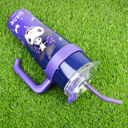 MINISO 1.2L Sanrio Thermos Bottle Cold Ice Cute Hello Kitty Kuromi Cinnamoroll Melody Kids Stainless Steel Water Bottle Straw