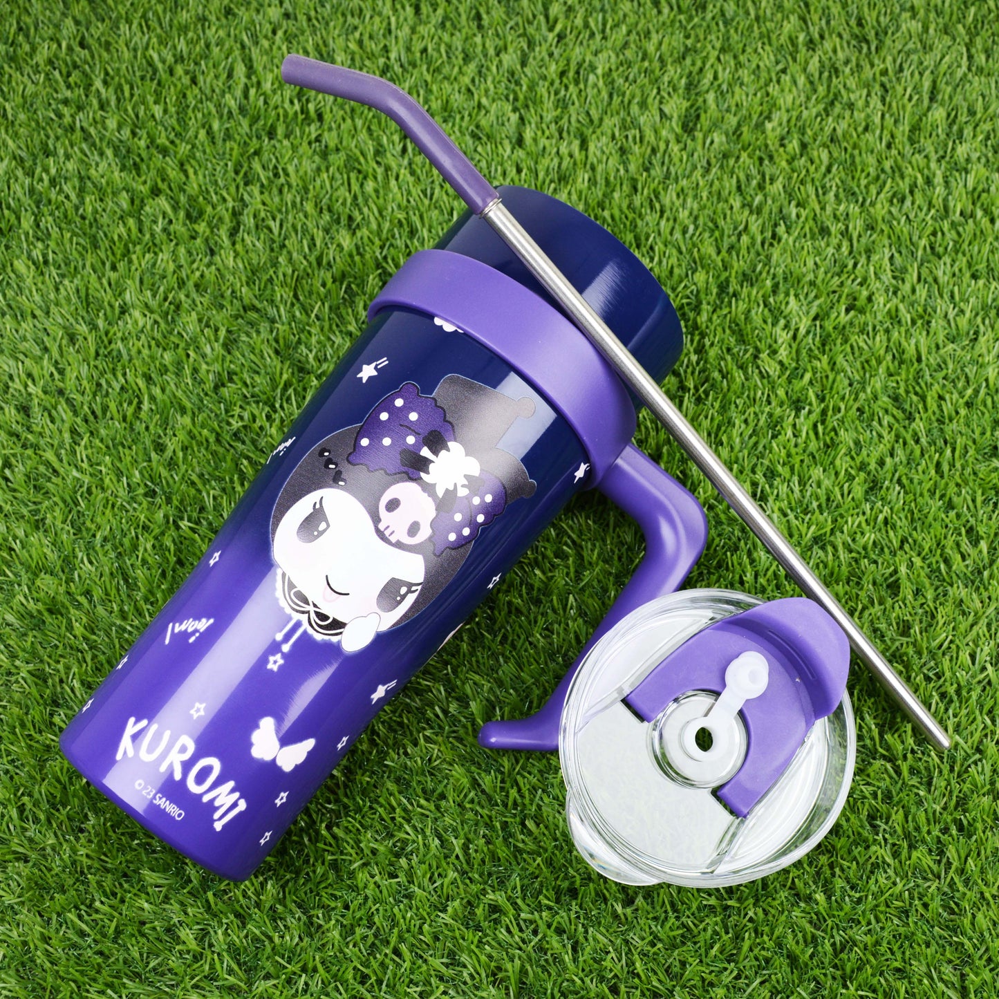 MINISO 1.2L Sanrio Thermos Bottle Cold Ice Cute Hello Kitty Kuromi Cinnamoroll Melody Kids Stainless Steel Water Bottle Straw