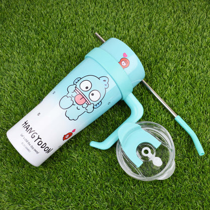 MINISO 1.2L Sanrio Thermos Bottle Cold Ice Cute Hello Kitty Kuromi Cinnamoroll Melody Kids Stainless Steel Water Bottle Straw