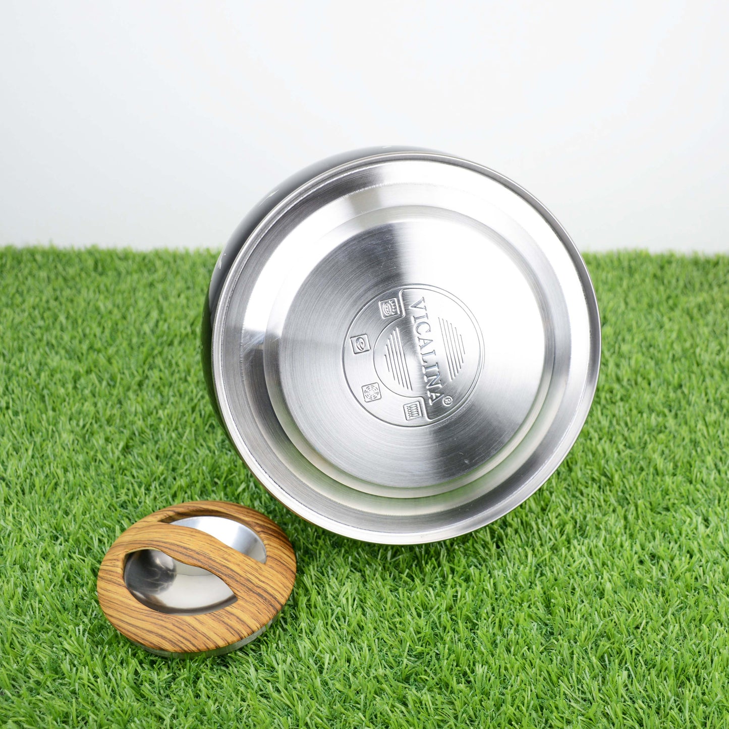 Colorful Painting Bollitore Whistling Kettles 3.0L Stove Top Single Bottom Whistling Kettle with Wooden Handle (Silver)