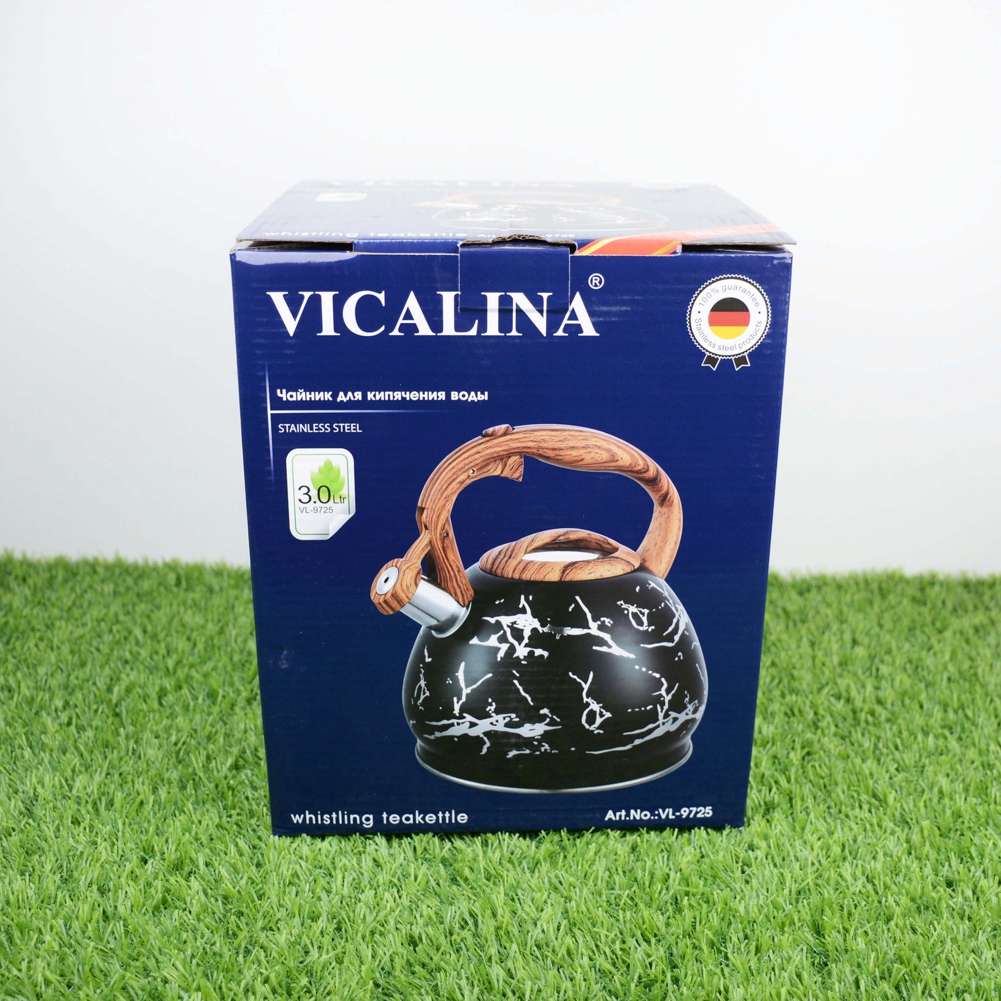 Colorful Painting Bollitore Whistling Kettles 3.0L Stove Top Single Bottom Whistling Kettle with Wooden Handle (Copper)