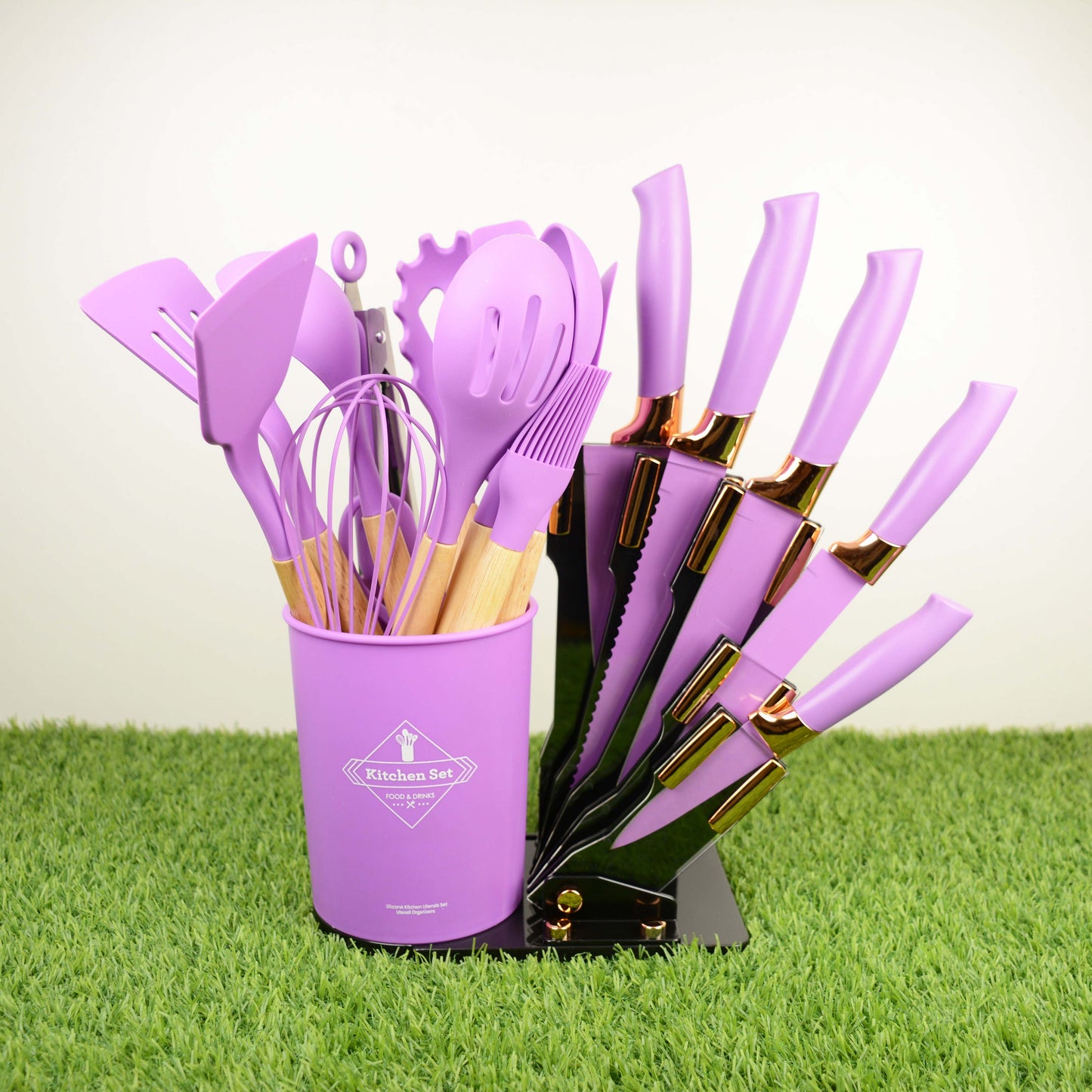 19 Pieces New Design Silicone Kitchen Tools Kitchen Utensil Accessories Kitchenware Cooking Tool Sets with Kitchen Knife