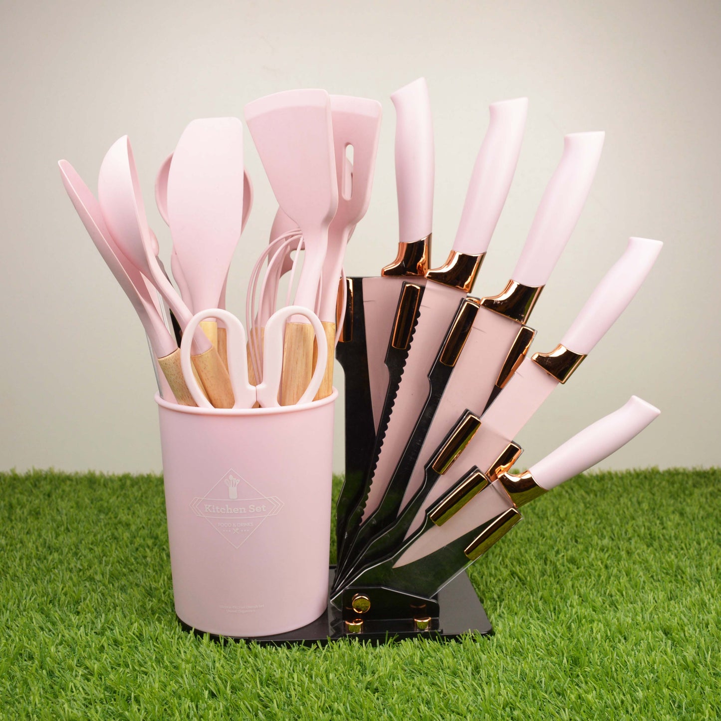 19 Pieces New Design Silicone Kitchen Tools Kitchen Utensil Accessories Kitchenware Cooking Tool Sets with Kitchen Knife