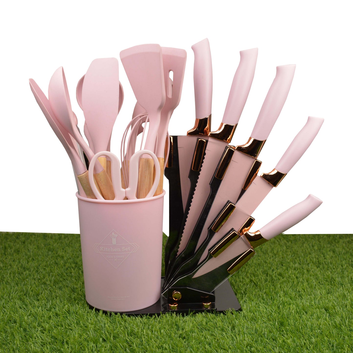 19 Pieces New Design Silicone Kitchen Tools Kitchen Utensil Accessories Kitchenware Cooking Tool Sets with Kitchen Knife