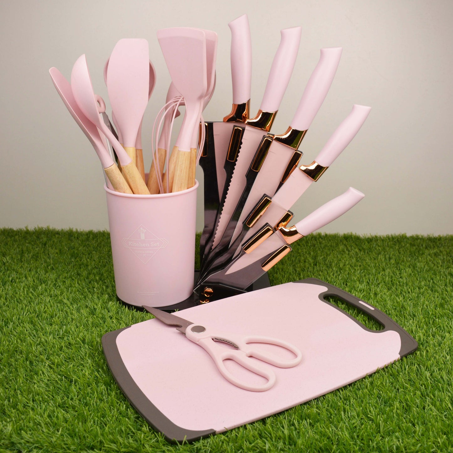 19 Pieces New Design Silicone Kitchen Tools Kitchen Utensil Accessories Kitchenware Cooking Tool Sets with Kitchen Knife