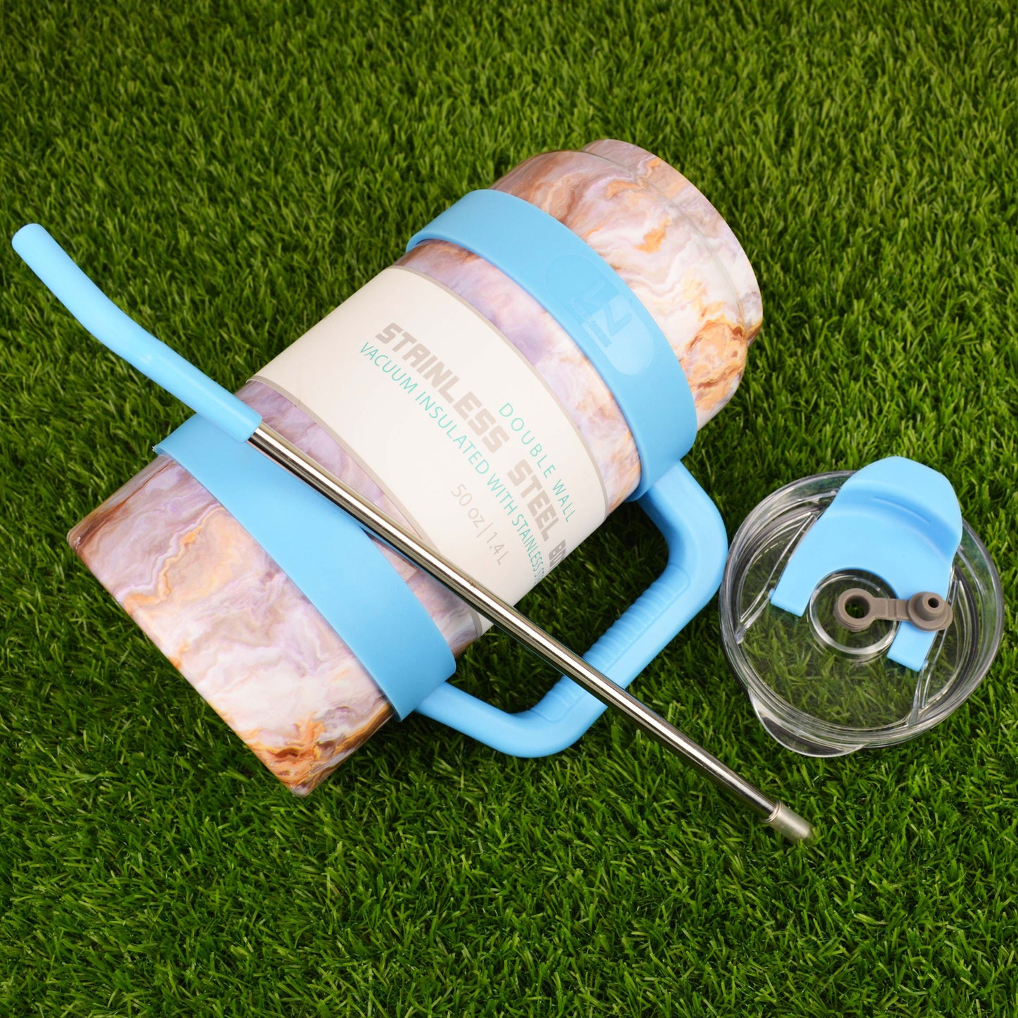 Double wall stainless steel bottle Vacuum insulated with stainless steel liner 50 oz 1.4L